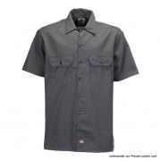 Chemise Dickies Manches Courtes Noir Et Gris - Taille XXL - Occasion Très Bon État
