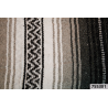 Couverture mexicaine Veracruz charbon argent noir et blanc + lanières noires
