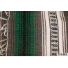 Couverture mexicaine Veracruz vert fôret charbon et blanc et lanières noires