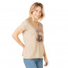 T-shirt femme Von Dutch HELL beige
