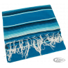 Couverture mexicaine Cozumel bleu poncho