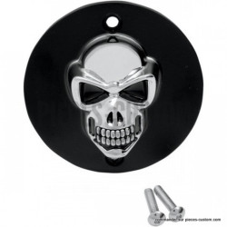 Cache-allumage-Noir-Chrome-Skull-3D