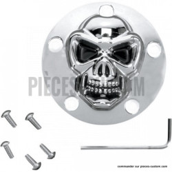 Cache-allumage-chromé-Skull-3D