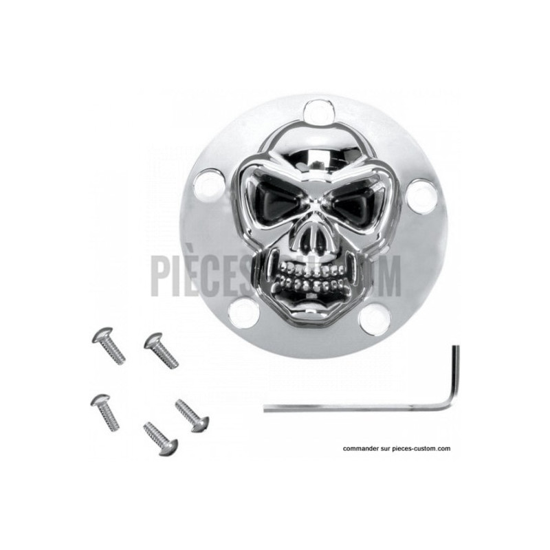 Cache-allumage-chromé-Skull-3D