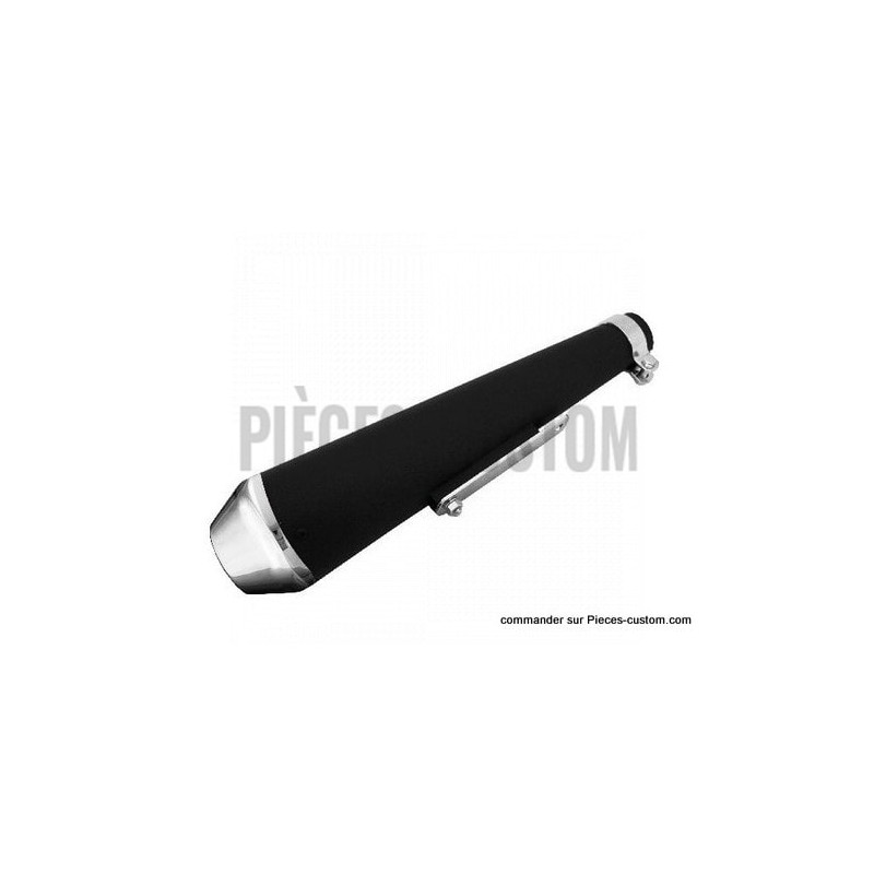 Silencieux-Megaton-noir-et-chrome-longueur-44-cm