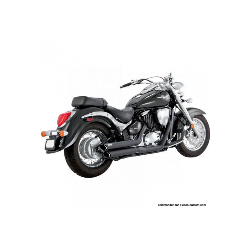 Echappement-Twin-Slash-noir-pour-800-Intruder