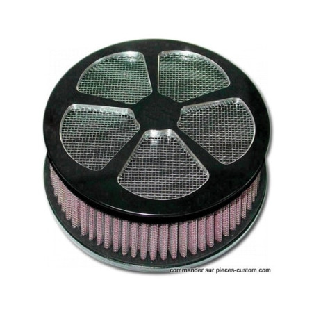 Filtre-à-Air-Haut-Débit-5-Splade-Noir-Custom-Chrome