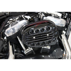Cache-filtre-à-air-Slotted-Cult-Werk-Noir-pour-Sportster