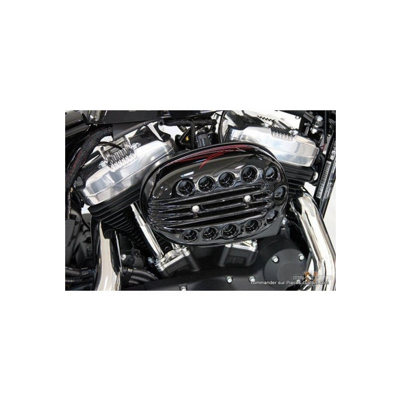 Cache-filtre-à-air-Slotted-Cult-Werk-Noir-pour-Sportster