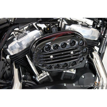 Cache-filtre-à-air-Slotted-Cult-Werk-Noir-pour-Sportster