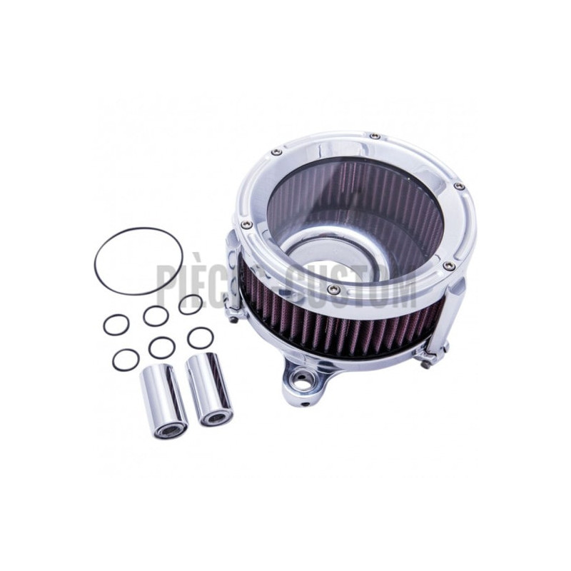 Filtre-à-air-haut-débit-Assault-Trask-chrome-pour-Touring