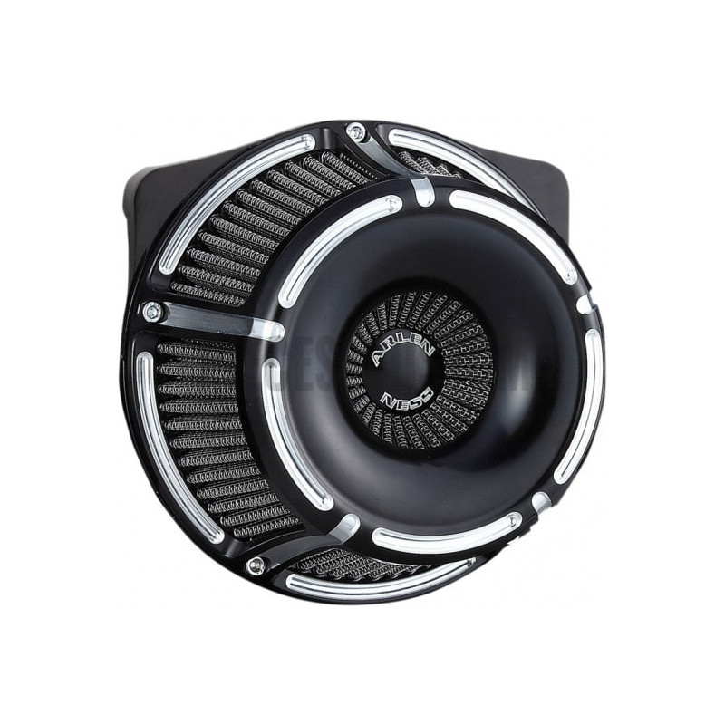 Filtre-à-air-Arlen-Ness-Slot-Track-noir-anodisé-pour-Touring-et-Softail