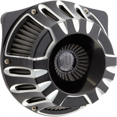 Filtre-à-air-Arlen-Ness-Deep-Cut-Noir-anodisé-pour-Touring-et-Softail