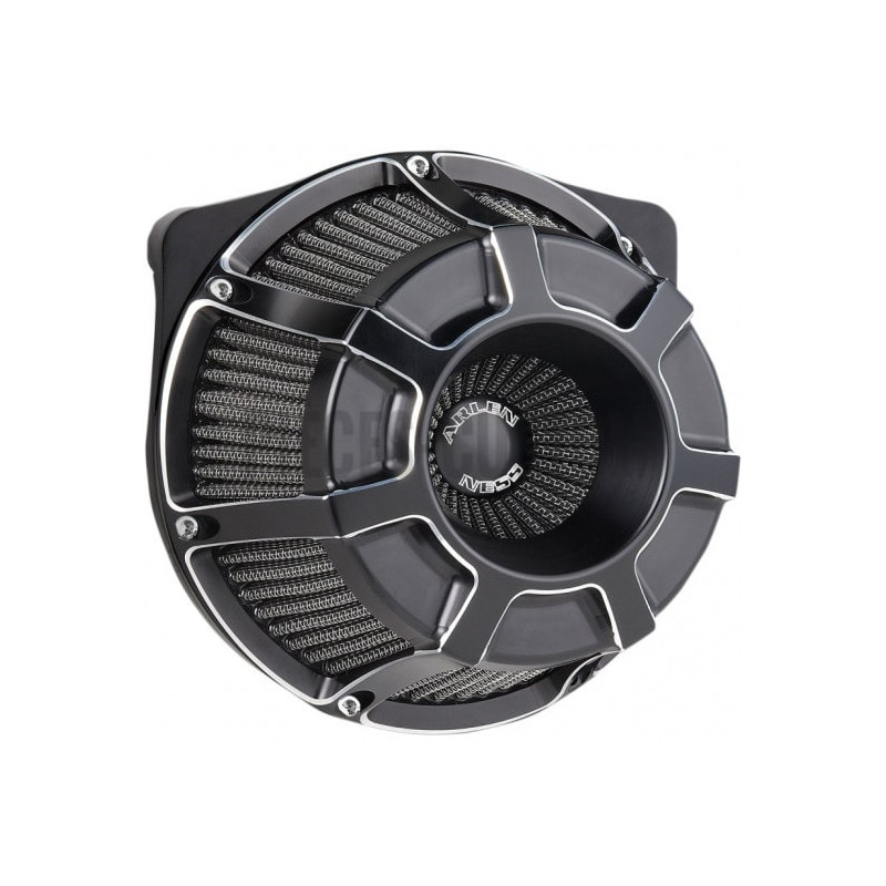 Filtre-à-air-Arlen-Ness-Beveled-Noir-anodisé-Touring-et-Softail