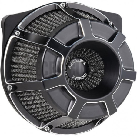 Filtre-à-air-Arlen-Ness-Beveled-Noir-anodisé-Touring-et-Softail