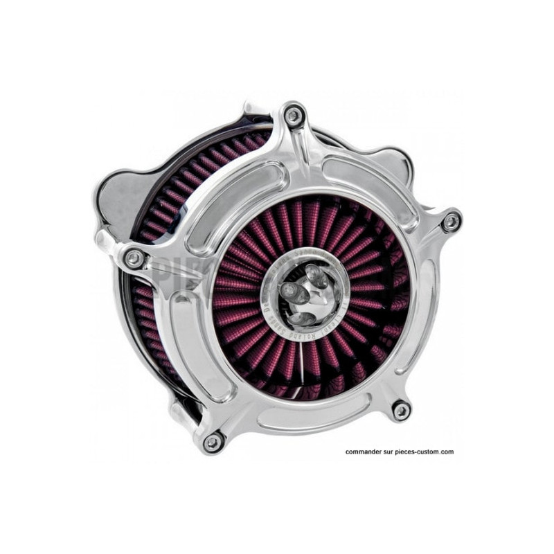 Filtre-à-air-RSD-Turbine-Chrome-pour-Big-Twin-Dyna-Softail