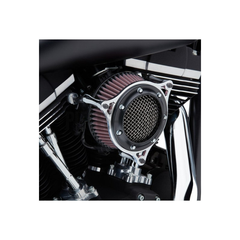 Filtre-à-air-Cobra-RPT-noir-et-chrome-Softail-M8-ref-10102302