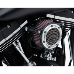 Filtre-à-air-Cobra-RPT-chrome-et-noir-pour-Softail-M8-ref-10102303
