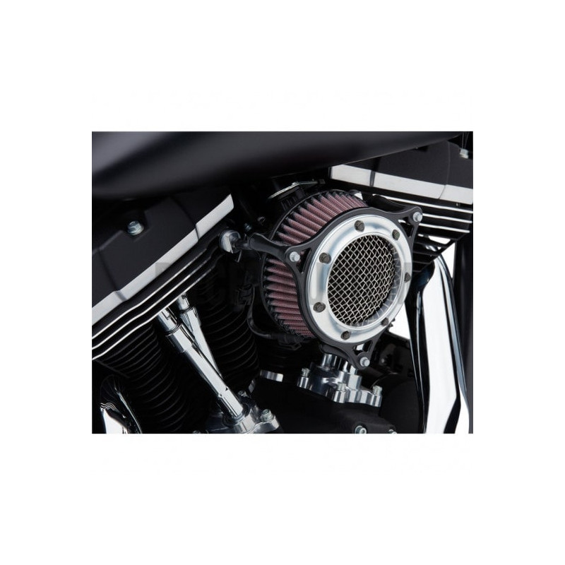 Filtre-à-air-Cobra-RPT-chrome-et-noir-pour-Softail-M8-ref-10102303