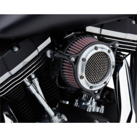 Filtre-à-air-Cobra-RPT-chrome-et-noir-pour-Softail-M8-ref-10102303