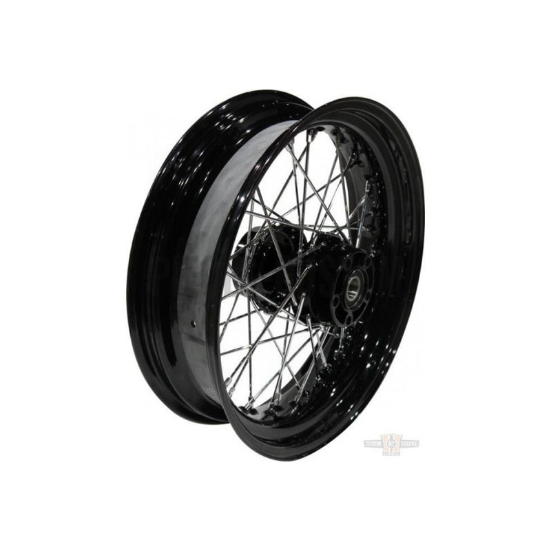 Roue-avant-16-x-3-noire-40-rayons-Softail-FLST-ref-916389-OEM-43005-00-43005-05