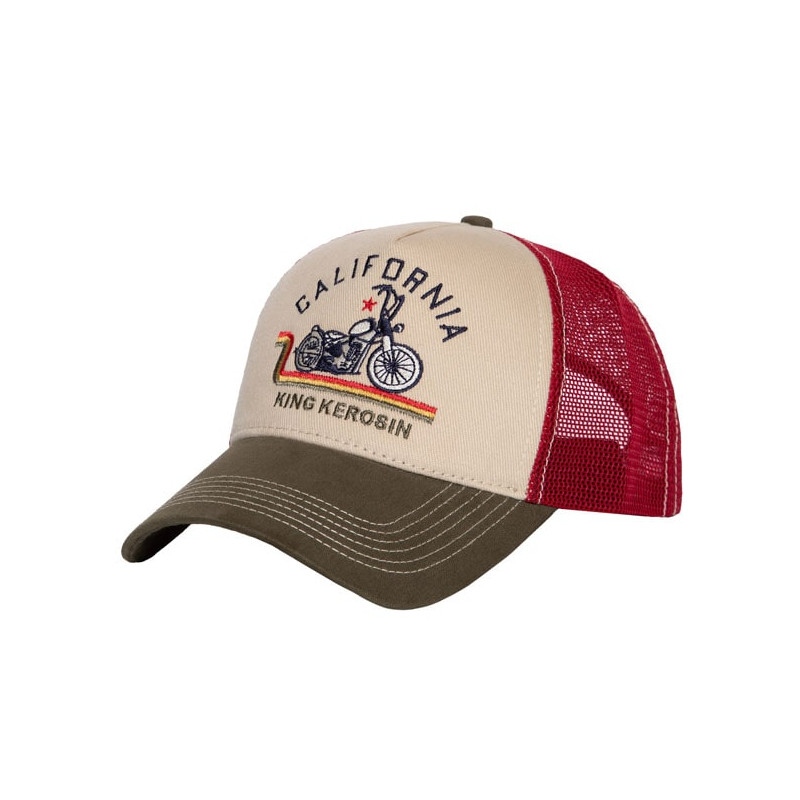 Casquette-King-Kerosin-Ride-Free-live-Free-blanc-cassé-et-vert-MCS-700435