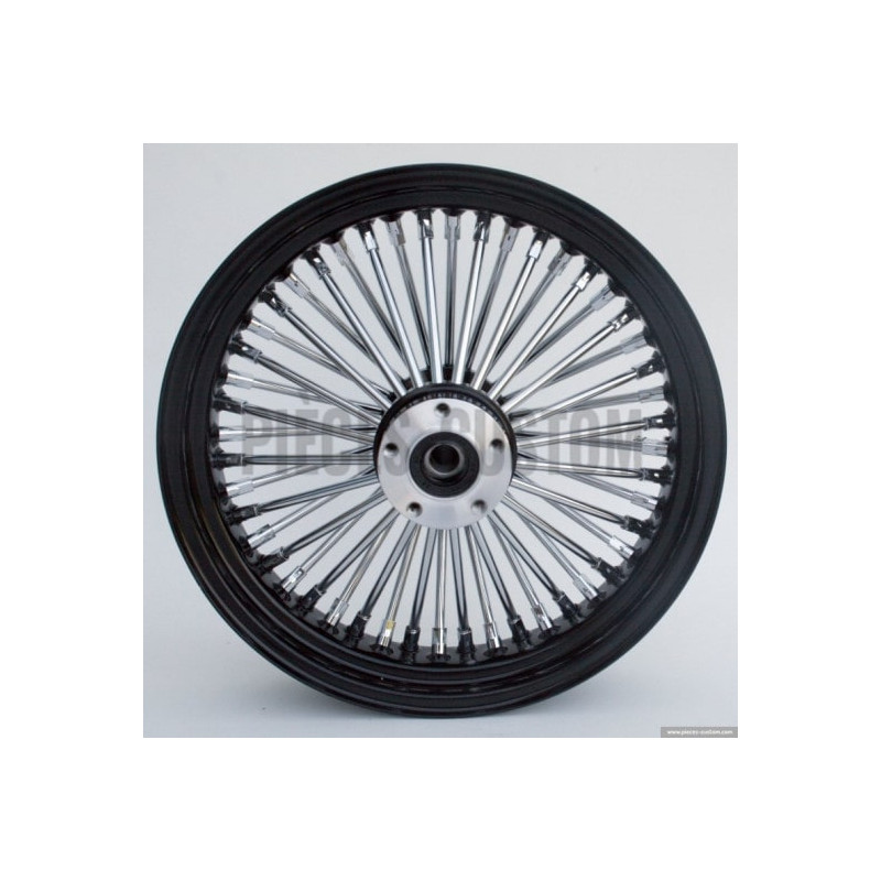 Roue-avant-21-x-2-15-voile-noire-et-rayons-chromés-axe-3-4-pour-modèle-2000-et-après-ref-576-04221