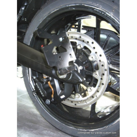 Support Latéral Universel Feu Arrière Moto - Plaque Immatriculation Latérale Alu Noir Plaqué