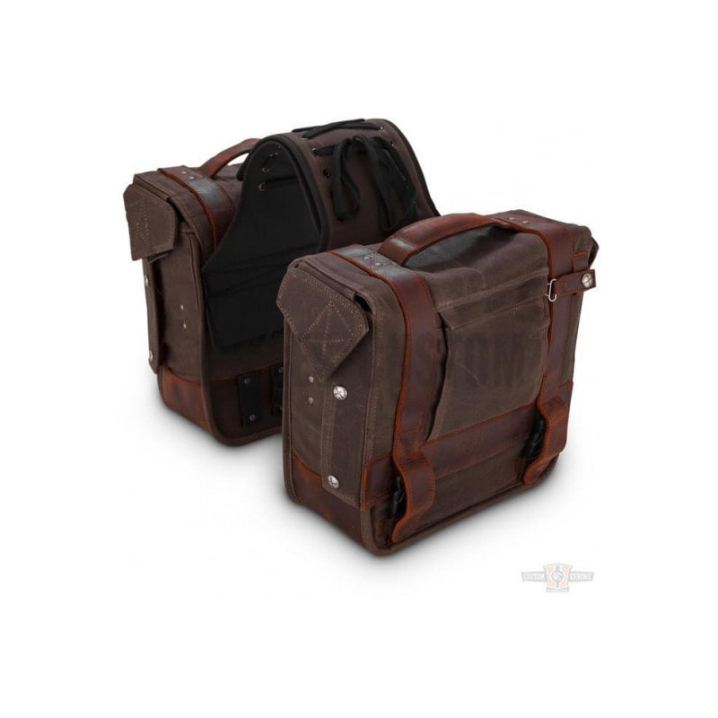 Sacoches-cavalières-Burly-Voyager-Dark-Oak-en-coton-ciré-ref-913824