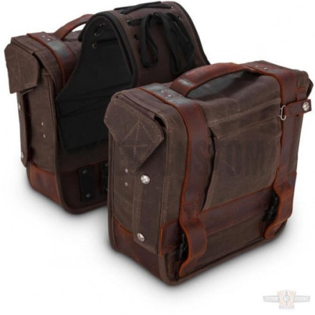 Sacoches-cavalières-Burly-Voyager-Dark-Oak-en-coton-ciré-ref-913824