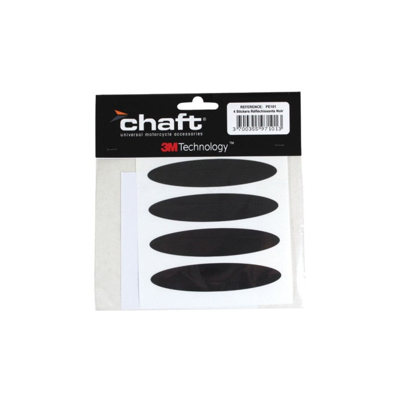 4-Stickers-réfléchissants-noir-pour-Casque-ref-PE101
