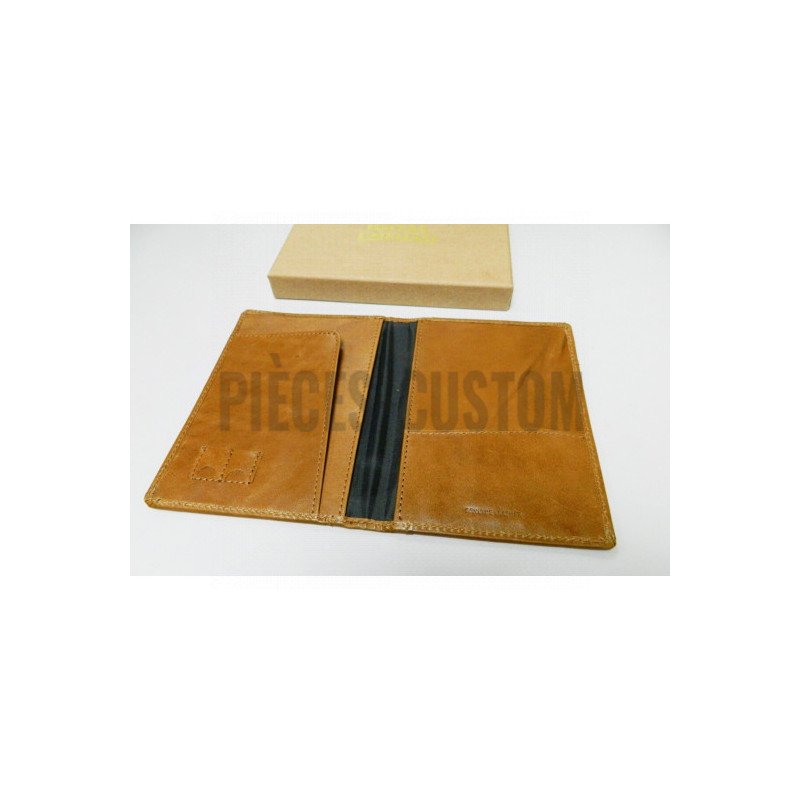 Pochette En Cuir Katana Pour Carte Grise – 15,5x11 Cm, Avec 3 Pochettes Plastique, Marron - 7