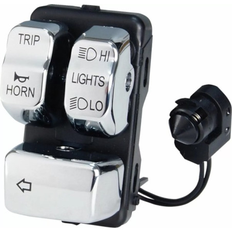 Module-de-commande-gauche-de-guidon-CAN-bus-Chromé-pour-Softail-FXD-XL-ref-06160386