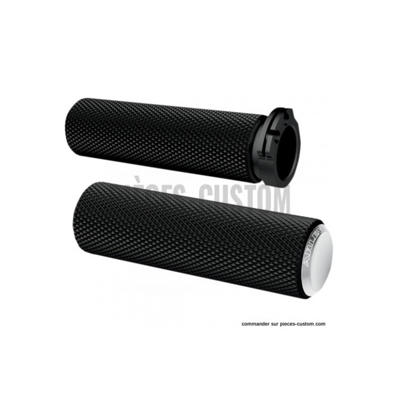 Poignées-Arlen-Ness-Fusion-Knurled-chrome-pour-modèles-de-1973-à-2022-ref-06301041