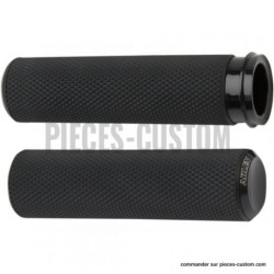 Poignées-Arlen-Ness-Fusion-Knurled-noir-pour-commandes-électroniques-de-2008-à-2024-ref-06301044