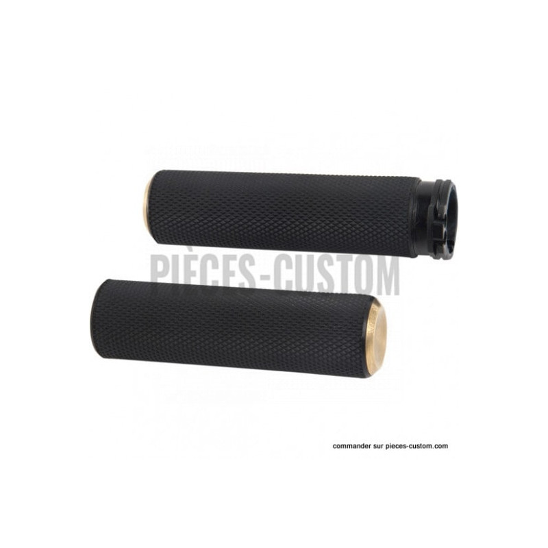 Poignées-Arlen-Ness-Fusion-Knurled-laiton-pour-modèles-de-1973-à-2022-ref-06301478