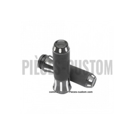 Poignées-Custom-Black-cut-par-Drag-Specialties-pour-modèles-de-1973-à-2022-ref-06301612