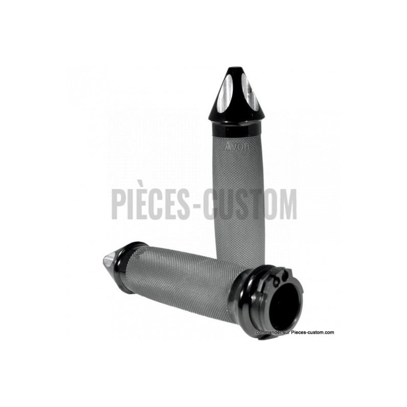 Poignées-Avon-Custom-Spike-Noir-pour-commandes-électroniques-de-2008-à-2024-ref-06300679