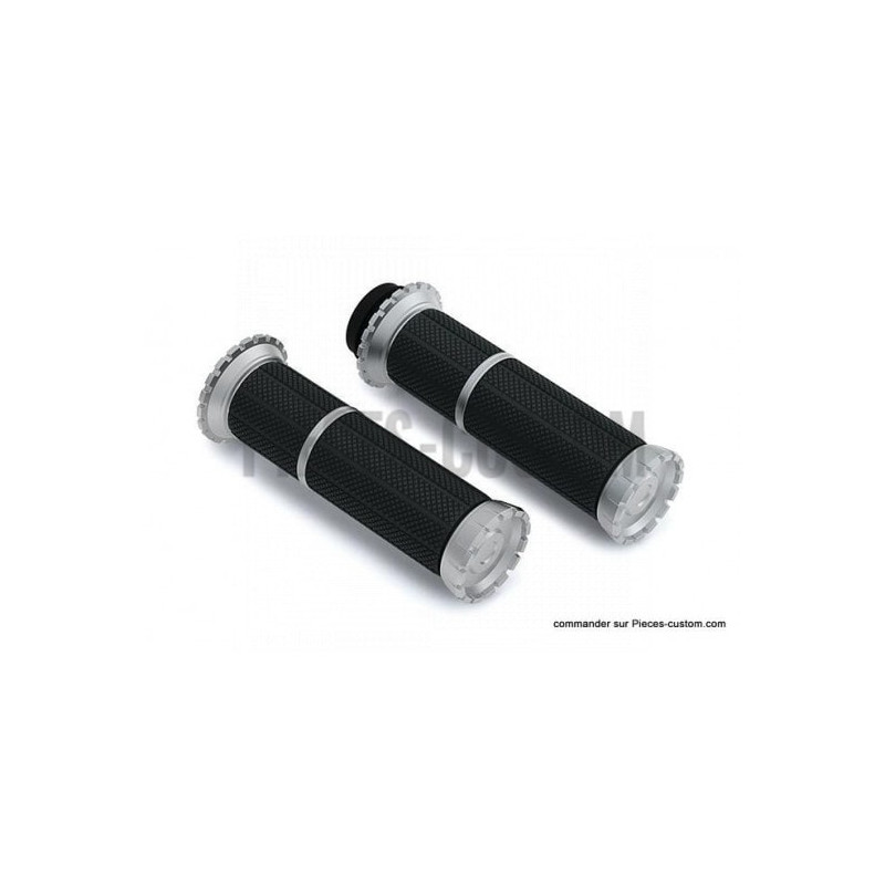 Poignées-Küryakyn-Riot-Silver-pour-commandes-électroniques-de-2008-à-2019-ref-773581