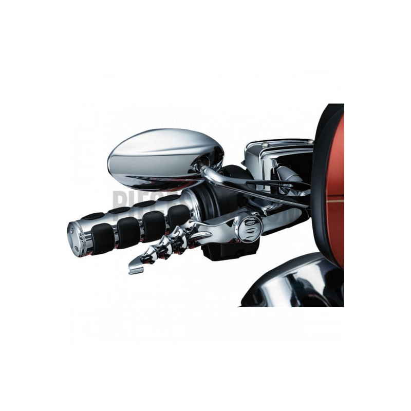 Poignées-Küryakyn-Iso-Grips-chrome-Touring-et-Softail-2008-à-2021-ref-06300452