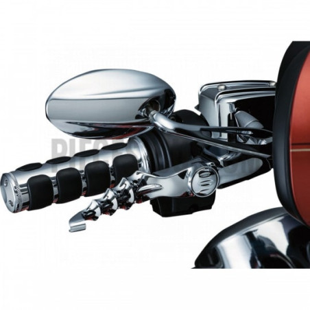 Poignées-Küryakyn-Iso-Grips-chrome-Touring-et-Softail-2008-à-2021-ref-06300452