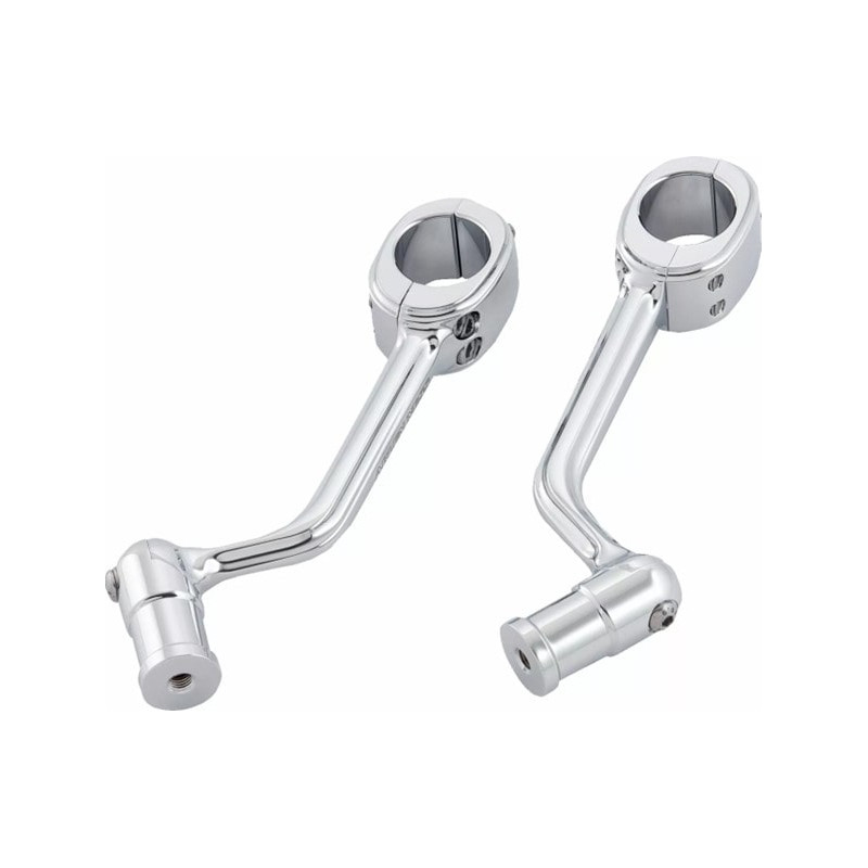 Fixations-de-repose-pieds-autoroute-chromées-sans-embouts-de-sélecteur-Arlen-Ness-ref-16240403