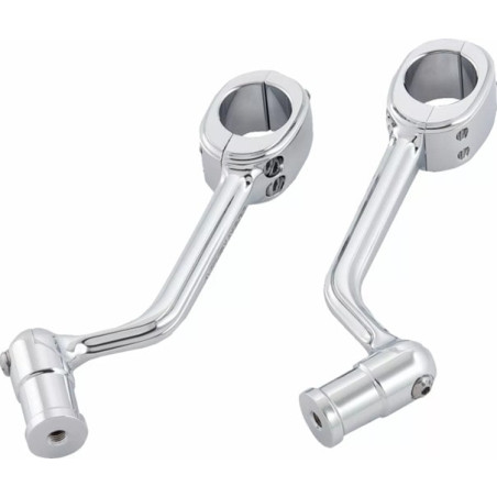 Fixations-de-repose-pieds-autoroute-chromées-sans-embouts-de-sélecteur-Arlen-Ness-ref-16240403