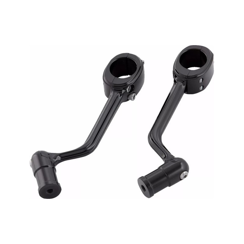 Fixations-de-repose-pieds-autoroute-noires -sans-embouts-de-sélecteur-Arlen-Ness-ref-16240402
