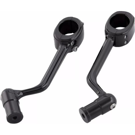 Fixations-de-repose-pieds-autoroute-noires -sans-embouts-de-sélecteur-Arlen-Ness-ref-16240402