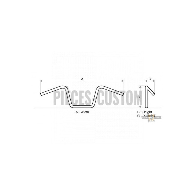 Guidon-ape-Hanger-Santee-finition-Chromé-Hauteur-17-pouces-Diamètre-de-1-pouce-1-quart-ref-916857
