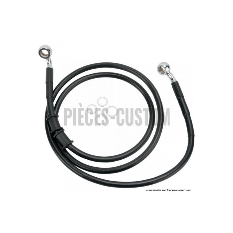 Kit-durite-frein-Avant-Noir-116-cm-pour-Dyna-FXDL-de-2008-à-2009-sans-Abs-ref-17412882