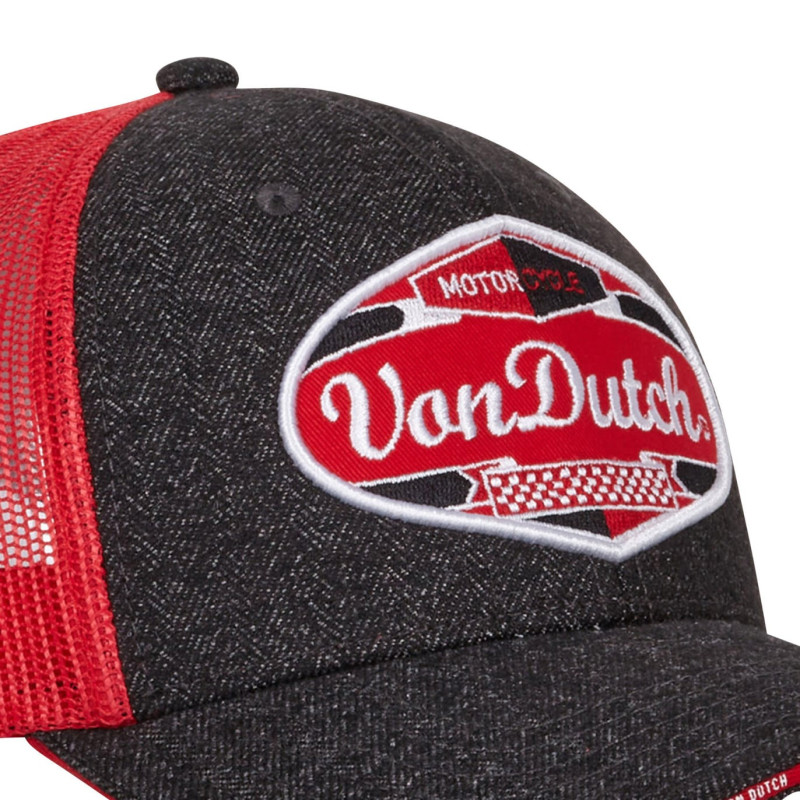Casquette-VonDutch-Gris-Rouge-Trucker-Snapback-Tweed-MIXED-ref-VD-MIXGREY03