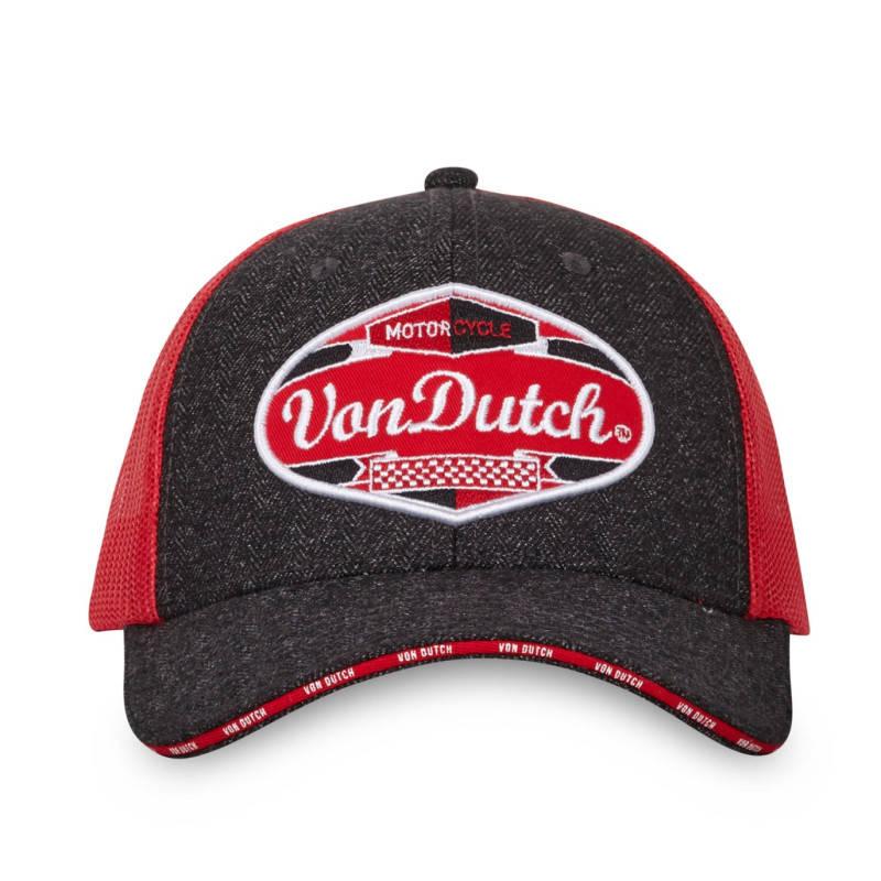 Casquette-VonDutch-couleur-Gris-Rouge-Trucker-Snapback-Tweed-MIXED-ref-VD-MIXGREY03
