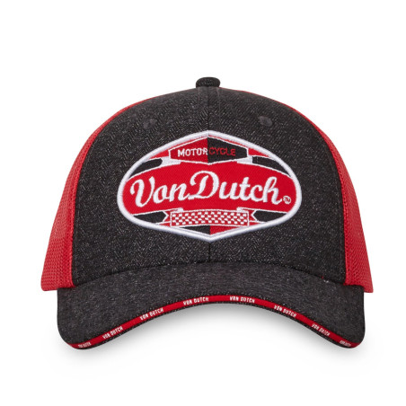 Casquette-VonDutch-couleur-Gris-Rouge-Trucker-Snapback-Tweed-MIXED-ref-VD-MIXGREY03
